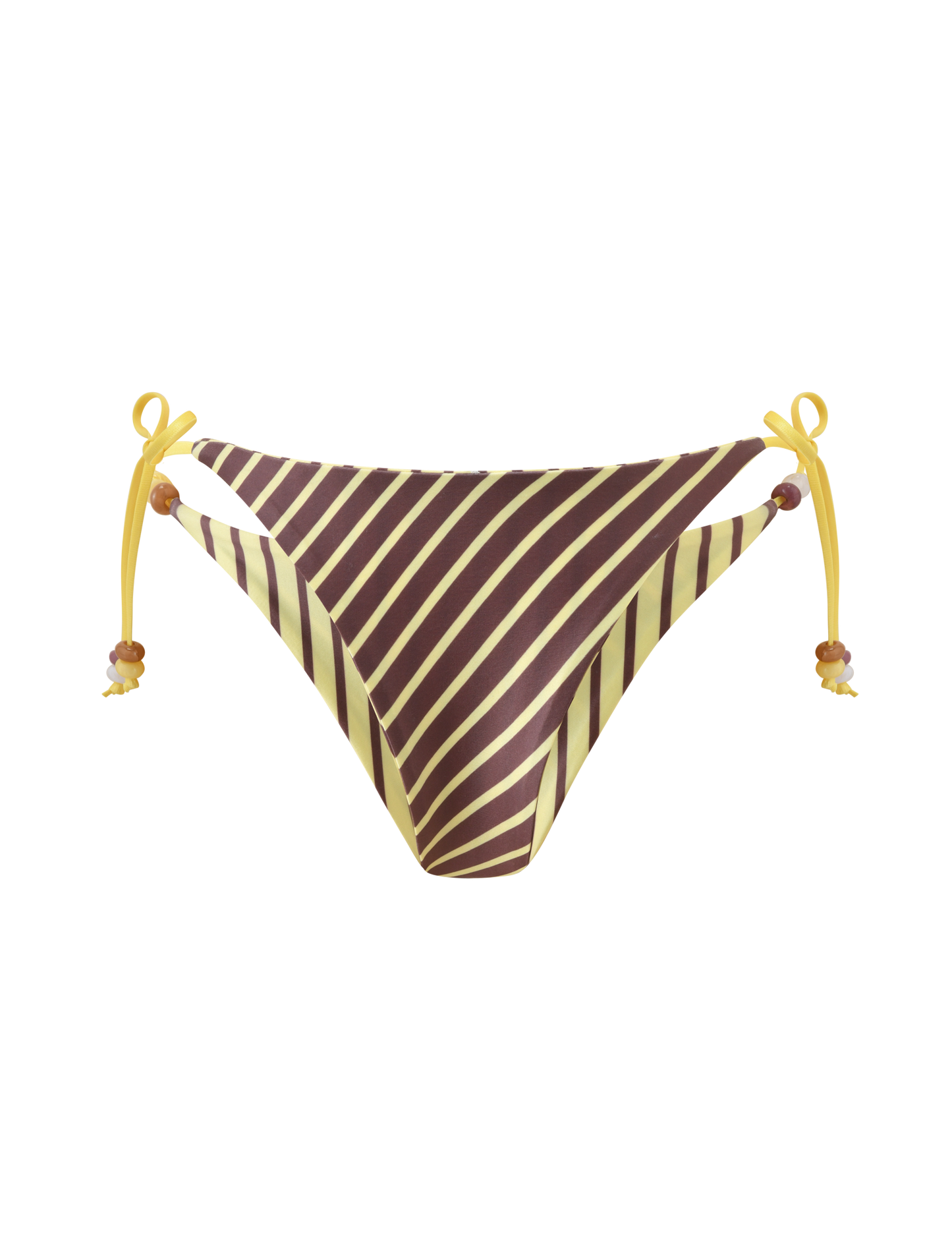 FINLEA REVERSIBLE BIKINI BOTTOM - BROWN AND YELLOW STRIPE