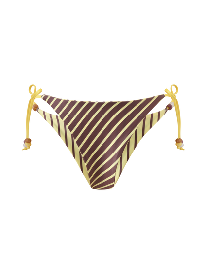 FINLEA REVERSIBLE BIKINI BOTTOM - BROWN AND YELLOW STRIPE