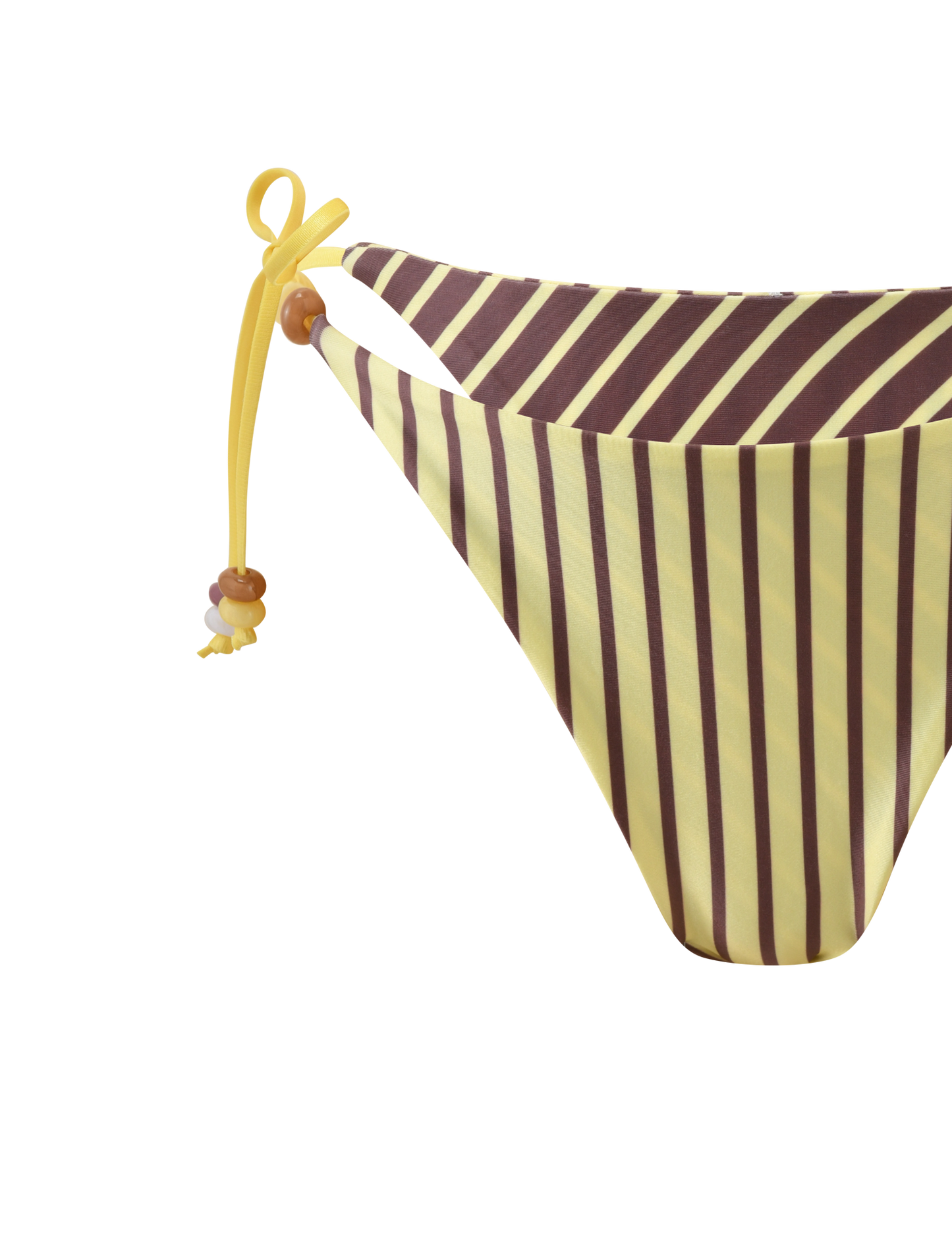 FINLEA REVERSIBLE BIKINI BOTTOM - BROWN AND YELLOW STRIPE