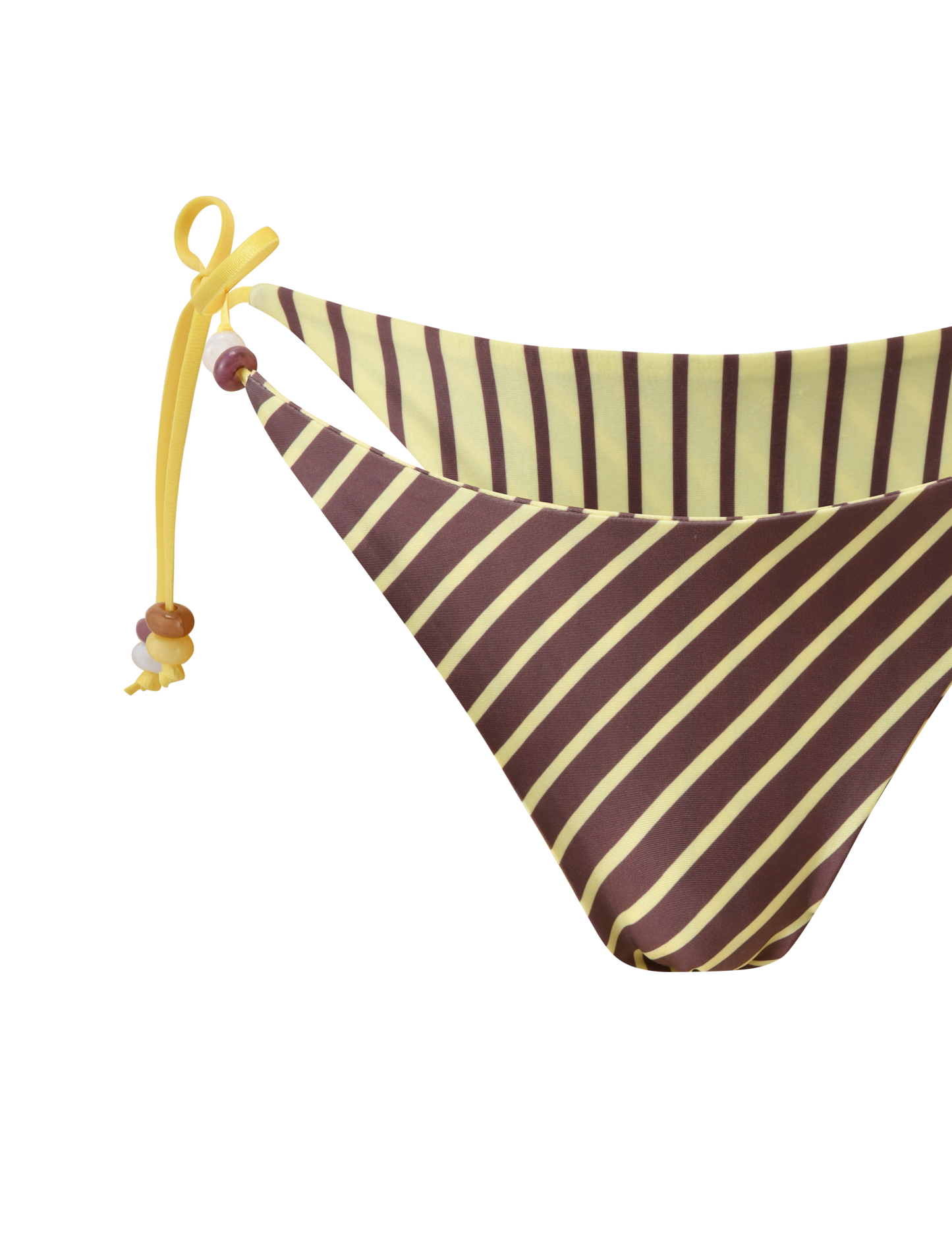 FINLEA REVERSIBLE BIKINI BOTTOM - BROWN AND YELLOW STRIPE