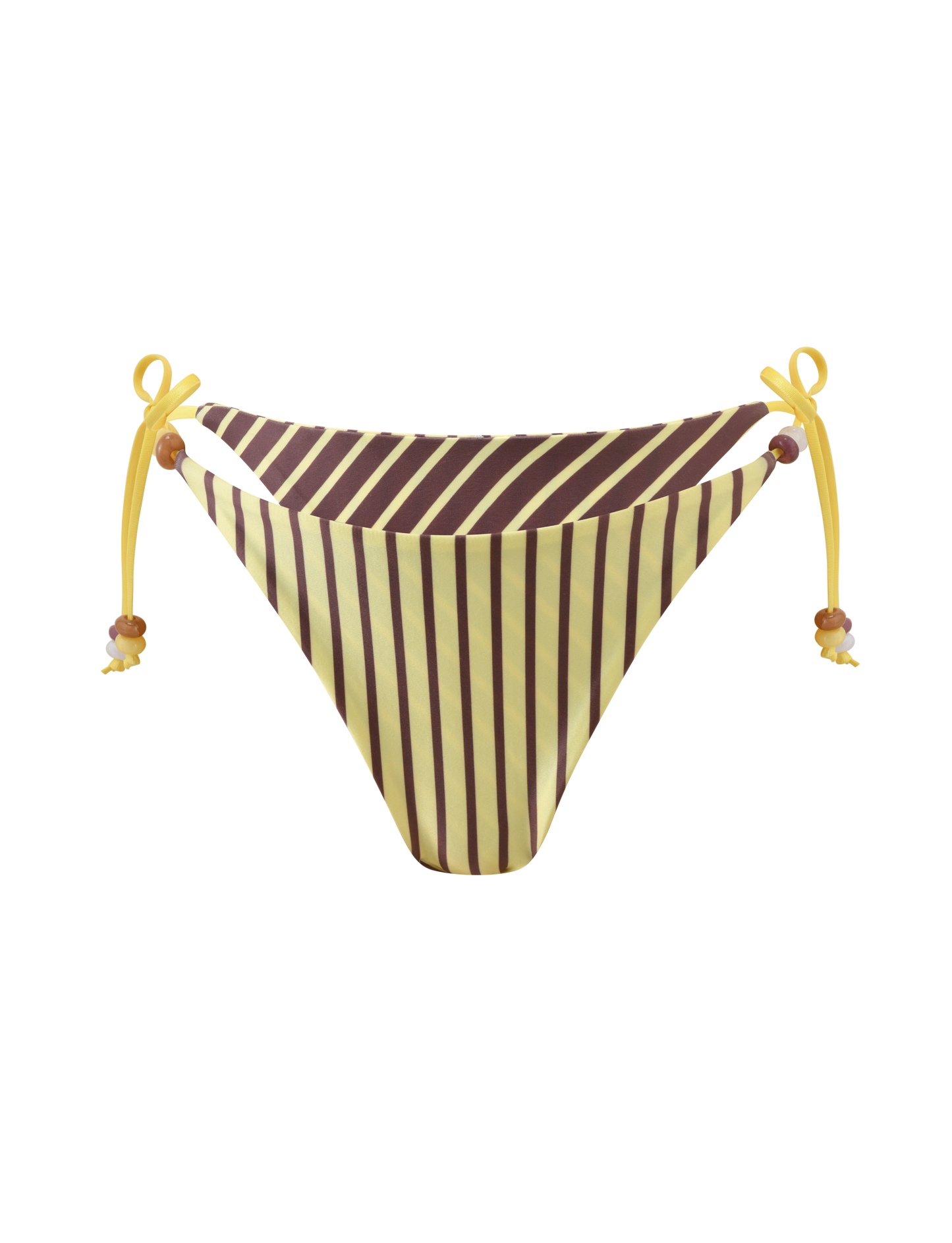 FINLEA REVERSIBLE BIKINI BOTTOM - BROWN AND YELLOW STRIPE