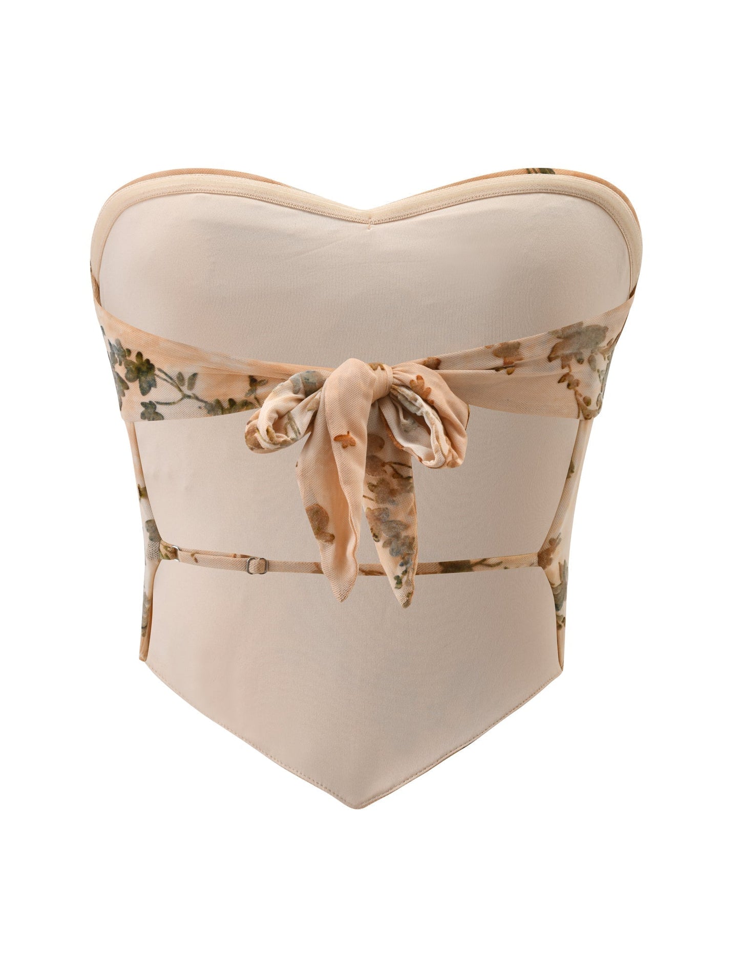 OONA BURN OUT FRINGE TOP - TAN