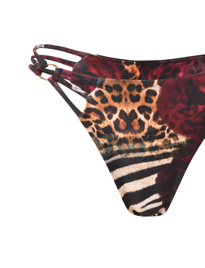 SHARLI BIKINI BOTTOM - MIXED ANIMAL PRINT