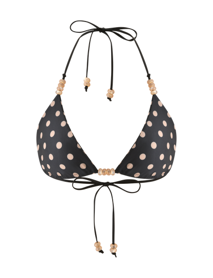 FINLEA REVERSIBLE BIKINI TOP - BLACK AND TAN