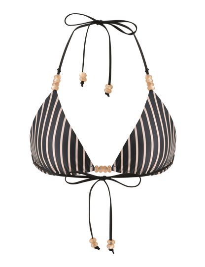 FINLEA REVERSIBLE BIKINI TOP - BLACK AND TAN