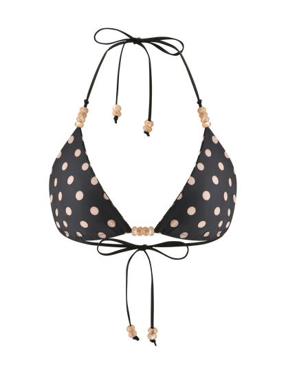 FINLEA REVERSIBLE BIKINI TOP - BLACK AND TAN