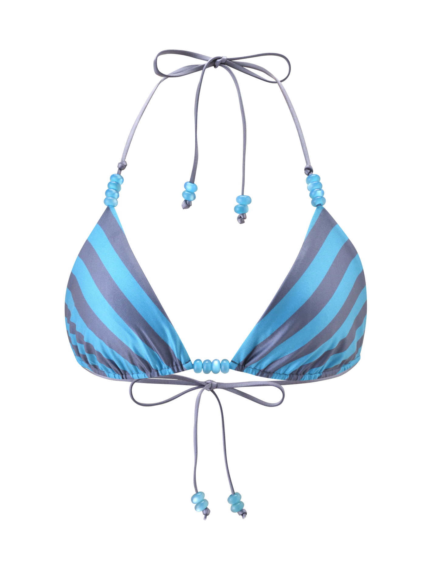 FINLEA REVERSIBLE BIKINI TOP - BLUE GREY DOT AND STRIPE