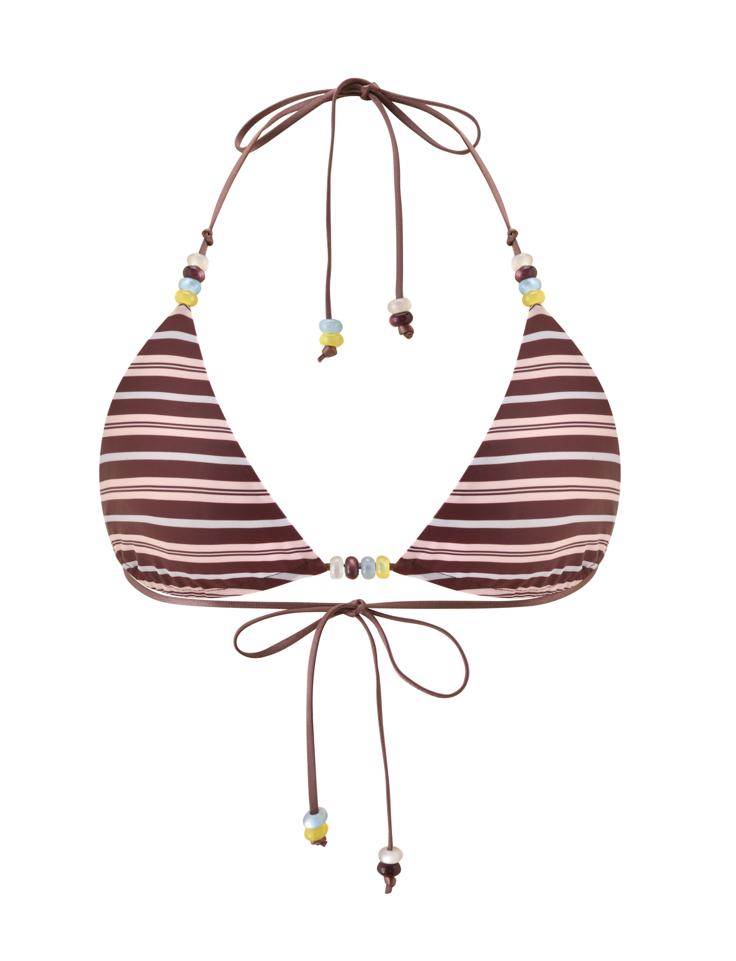 FINLEA REVERSIBLE BIKINI TOP - BROWN AND BLUE STRIPE