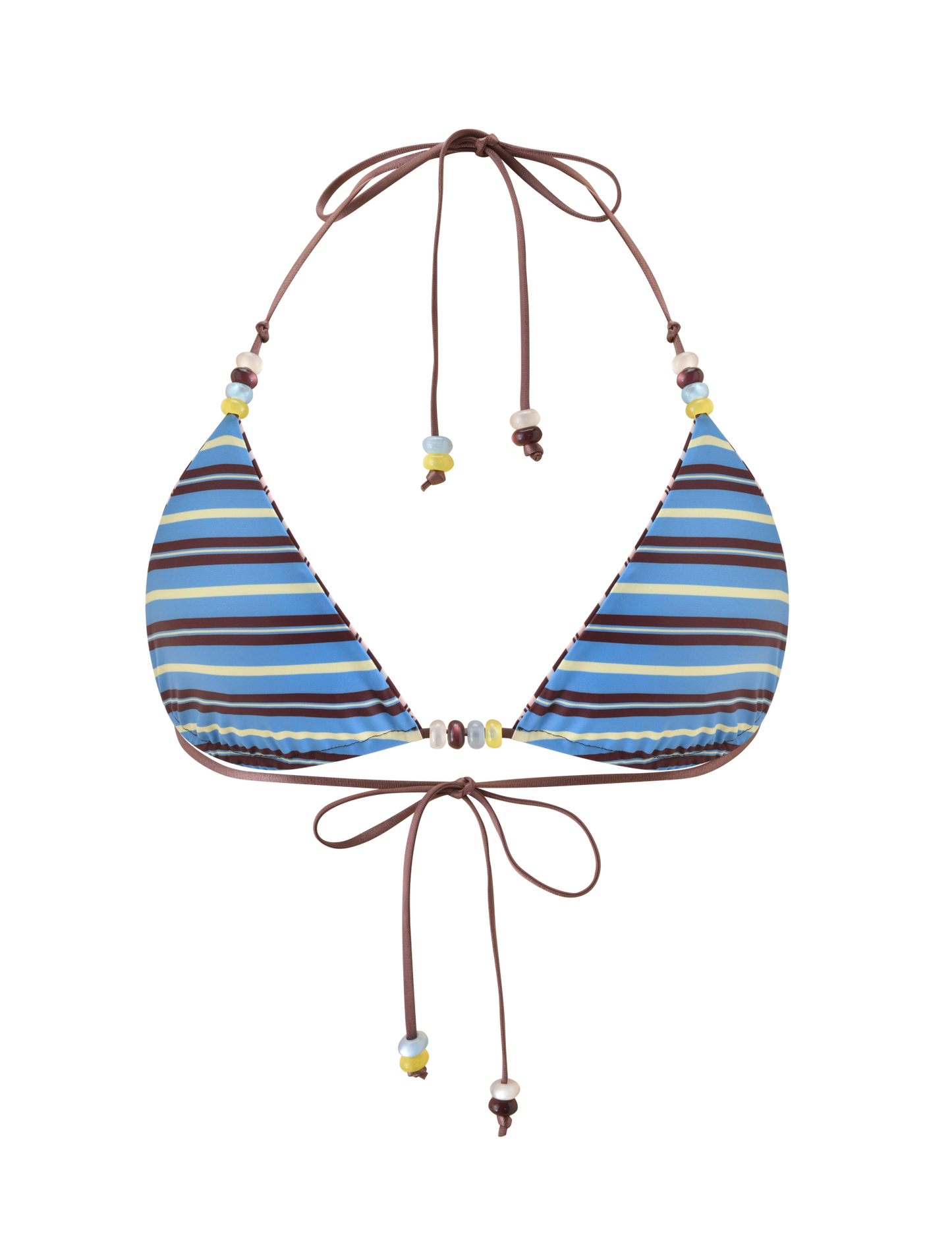 FINLEA REVERSIBLE BIKINI TOP - BROWN AND BLUE STRIPE