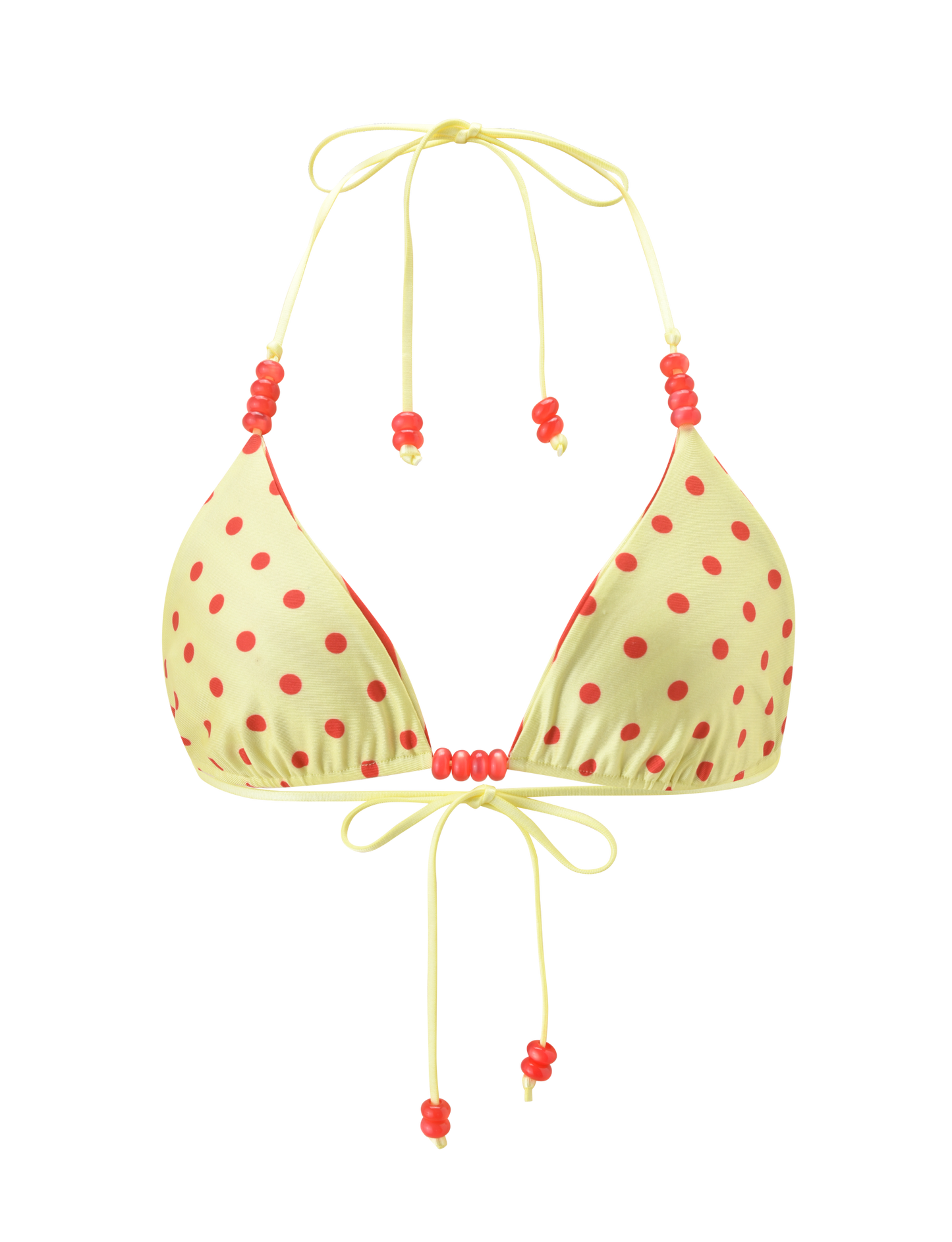 FINLEA REVERSIBLE BIKINI TOP - RED YELLOW DOT AND STRIPE