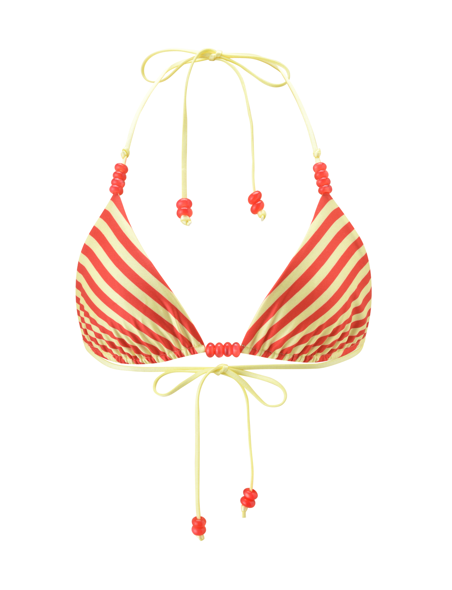 FINLEA REVERSIBLE BIKINI TOP - RED YELLOW DOT AND STRIPE