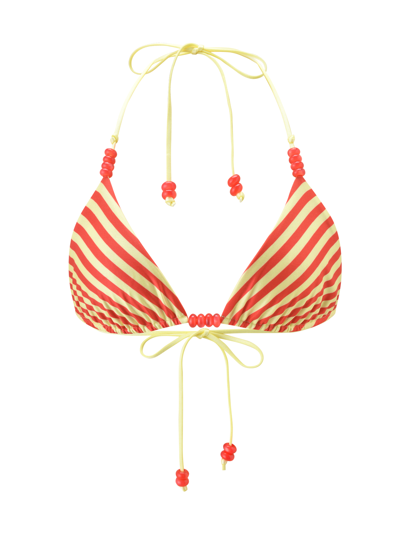 FINLEA REVERSIBLE BIKINI TOP - RED YELLOW DOT AND STRIPE