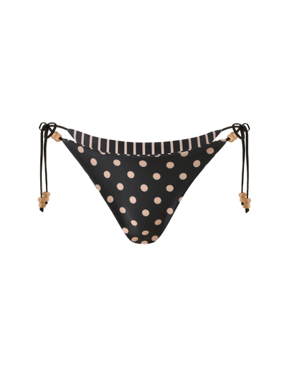 FINLEA REVERSIBLE BIKINI BOTTOM - BLACK AND TAN