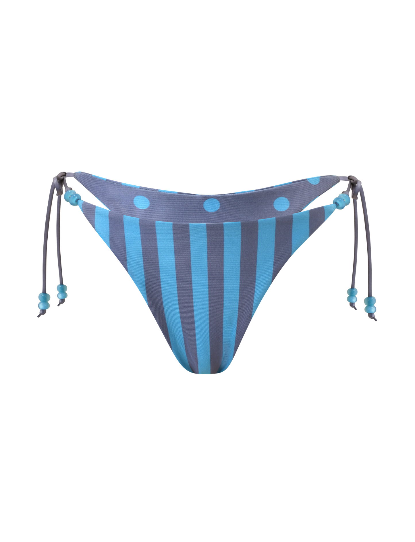 FINLEA REVERSIBLE BIKINI BOTTOM - BLUE GREY DOT AND STRIPE