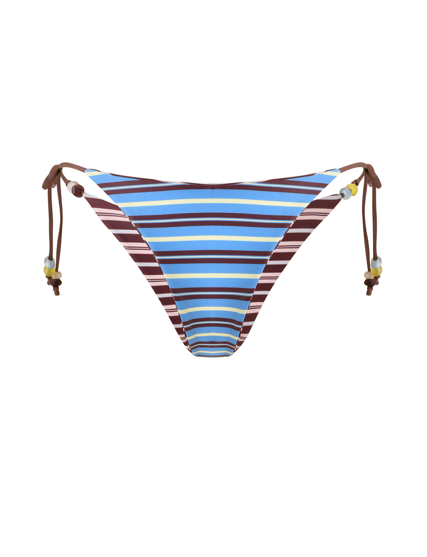 FINLEA REVERSIBLE BIKINI BOTTOM - BROWN AND BLUE STRIPE