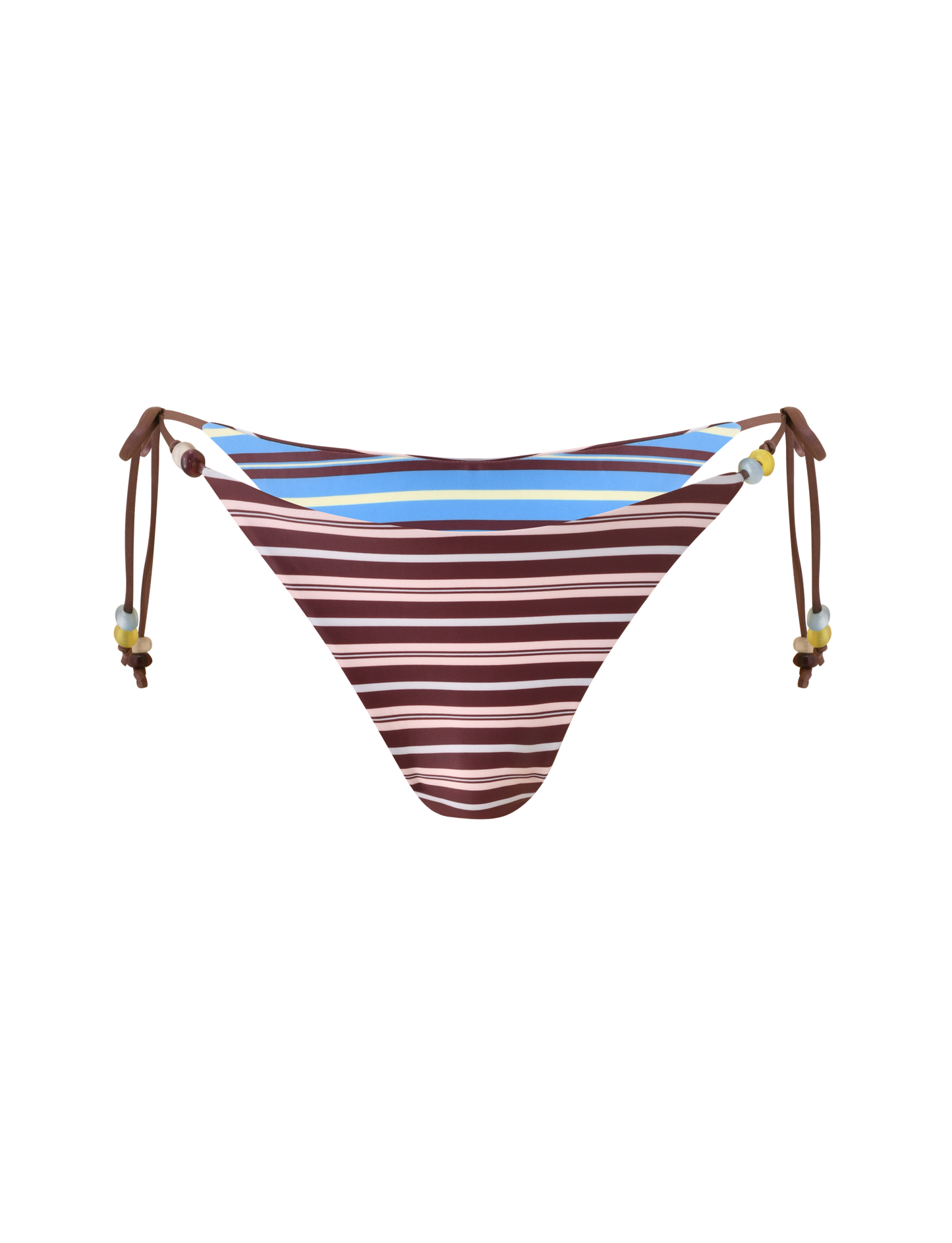 FINLEA REVERSIBLE BIKINI BOTTOM - BROWN AND BLUE STRIPE