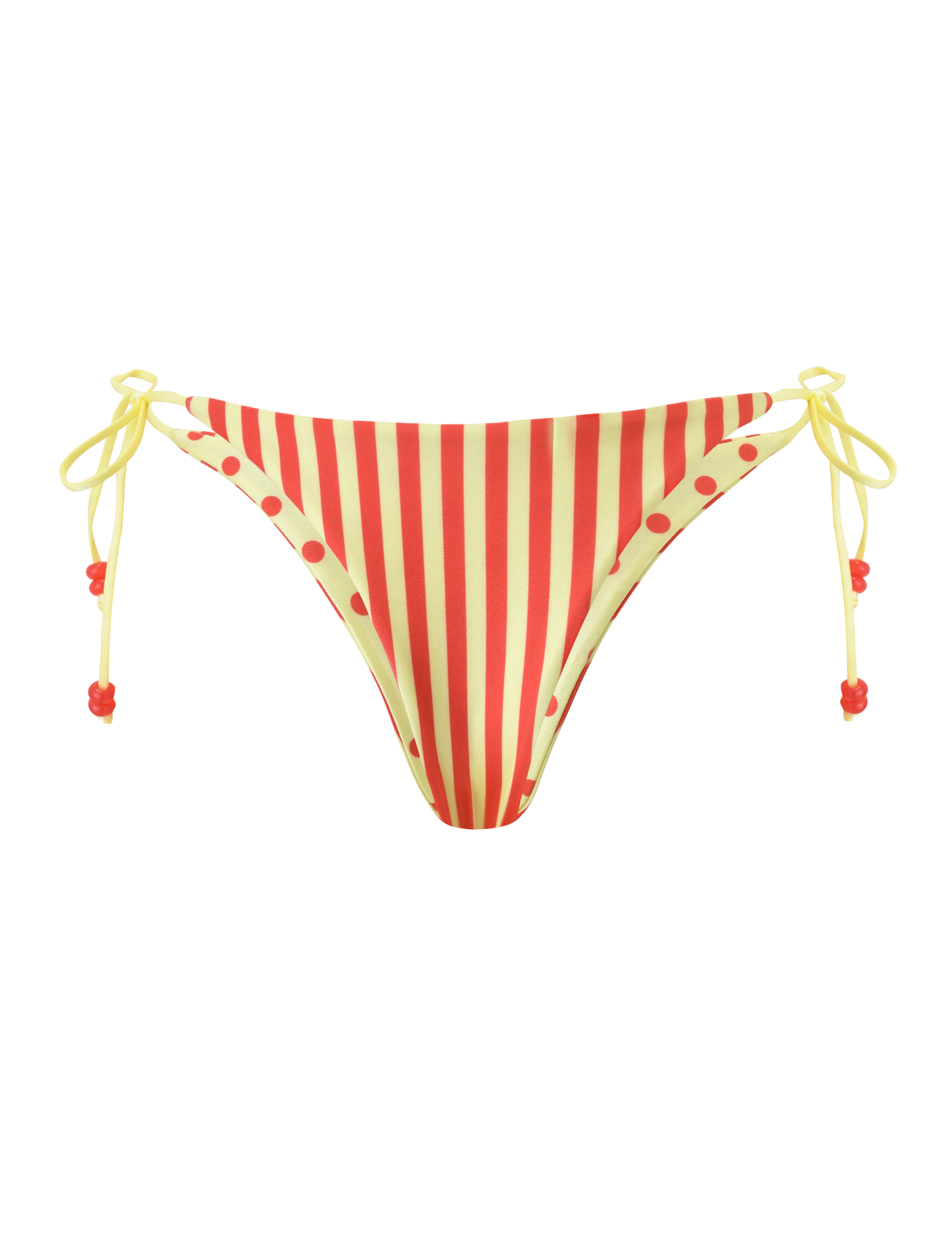 FINLEA REVERSIBLE BIKINI BOTTOM - RED YELLOW DOT AND STRIPE