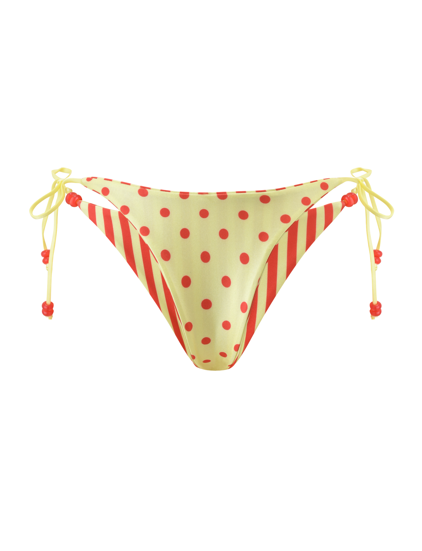 FINLEA REVERSIBLE BIKINI BOTTOM - RED YELLOW DOT AND STRIPE