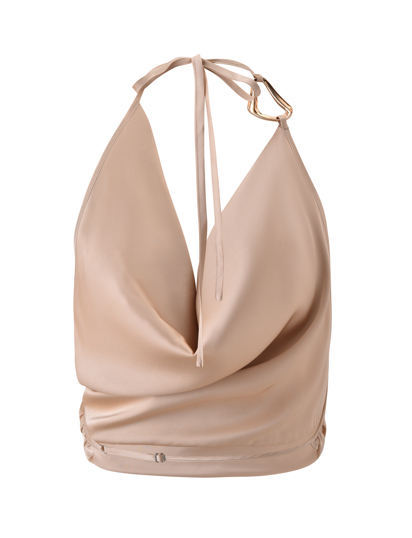 CYRENE SATIN COWL TOP - GOLD