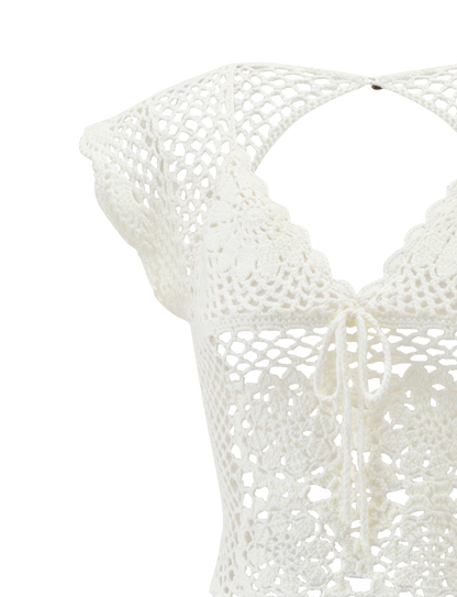 SASHA CROCHET TOP - IVORY