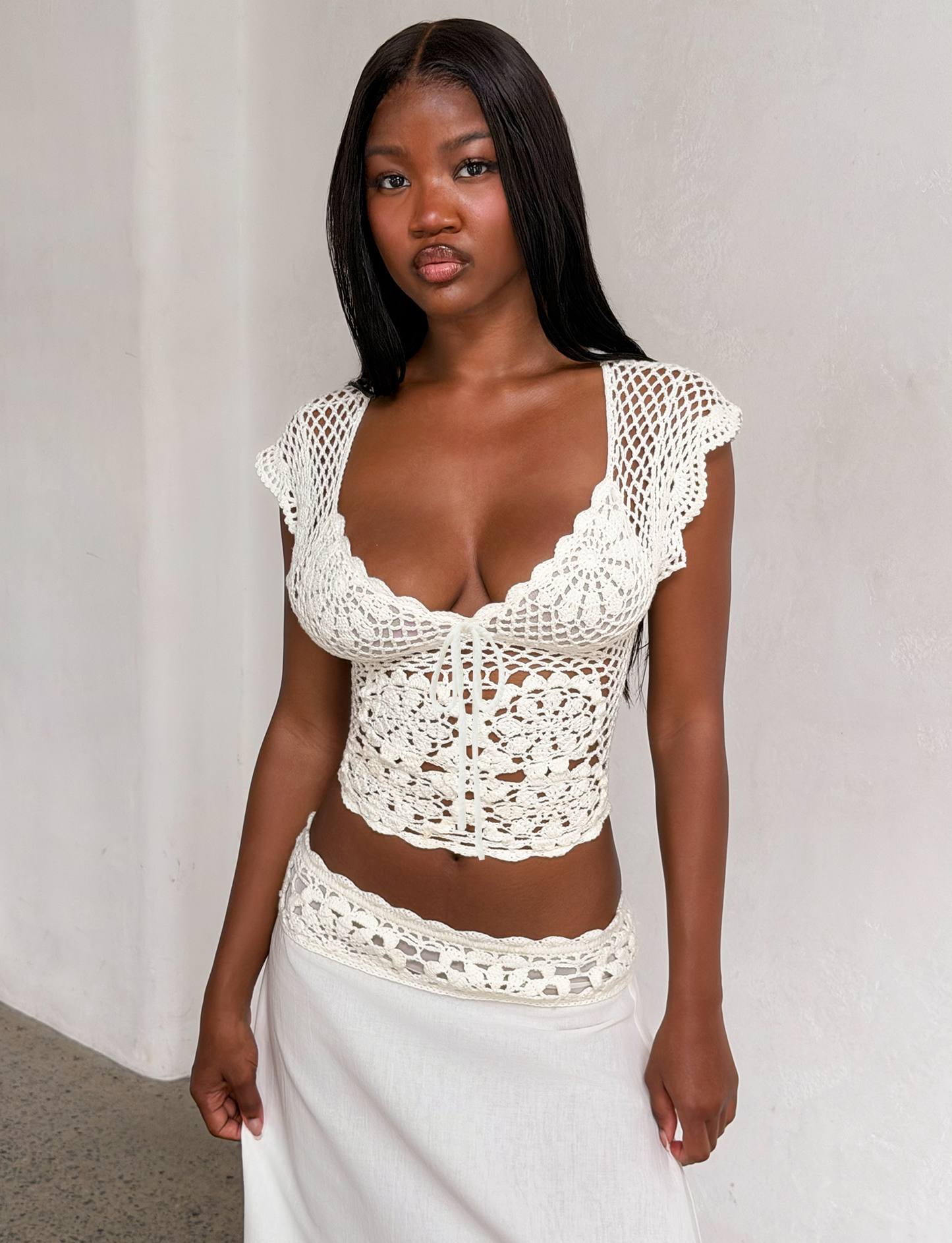 SASHA CROCHET TOP - IVORY