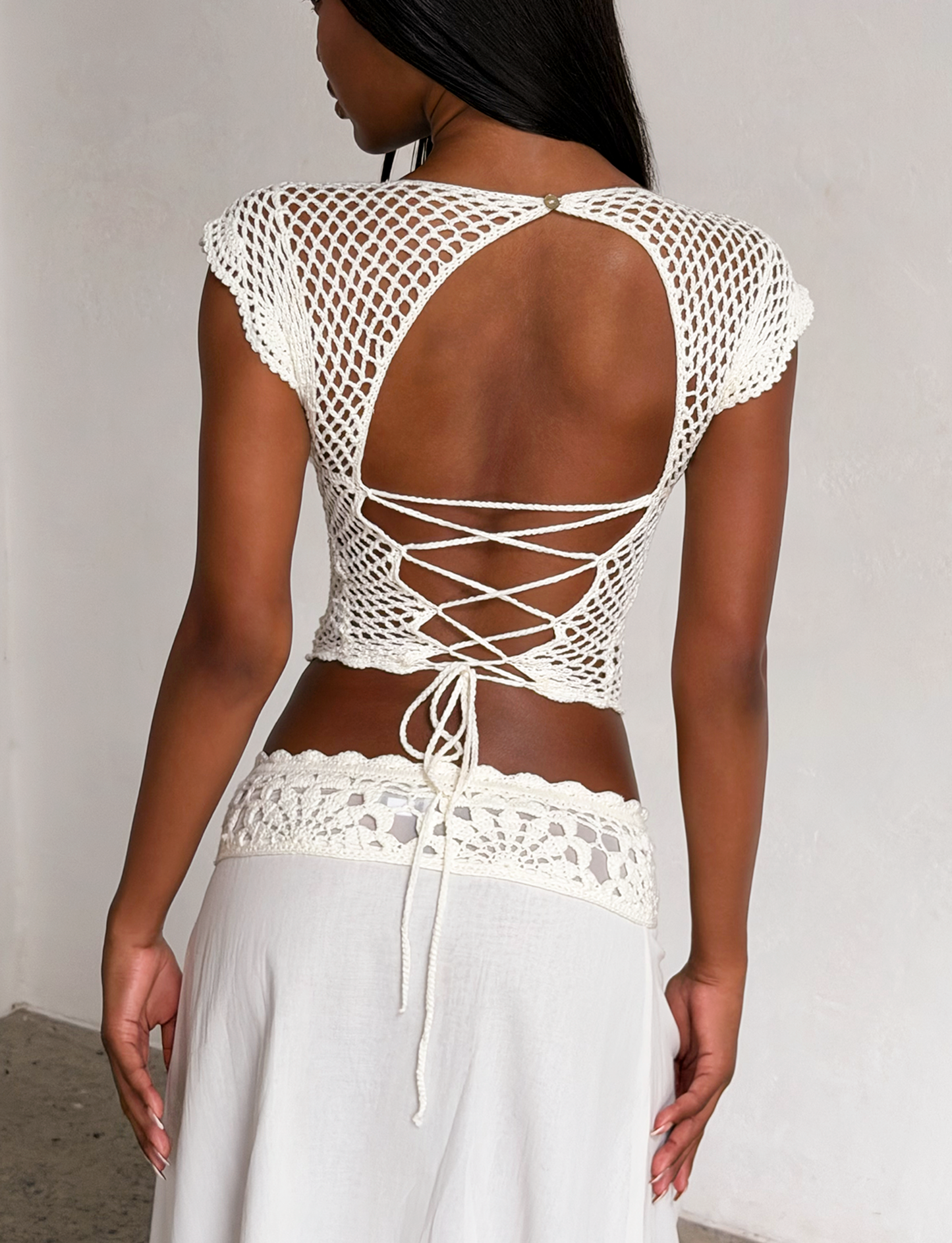 SASHA CROCHET TOP - IVORY