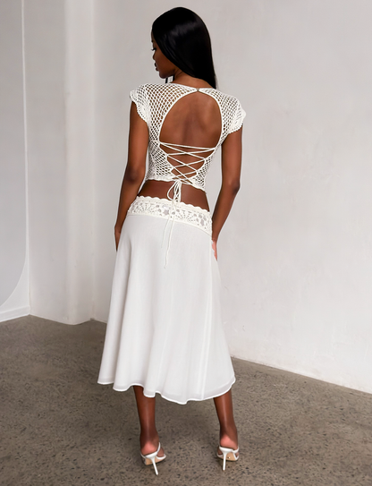 SASHA MIDI SKIRT - IVORY