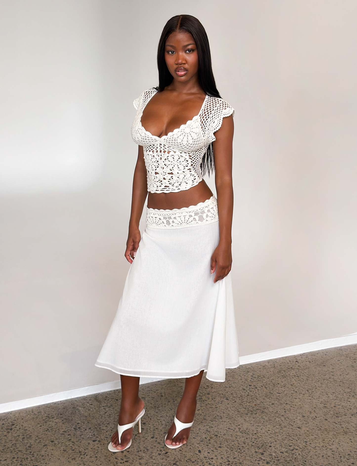 SASHA MIDI SKIRT - IVORY