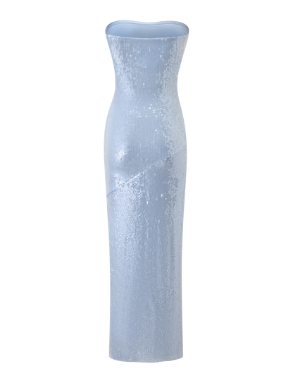 THEO SEQUIN MAXI DRESS - SOFT BLUE