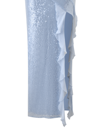 THEO SEQUIN MAXI DRESS - SOFT BLUE