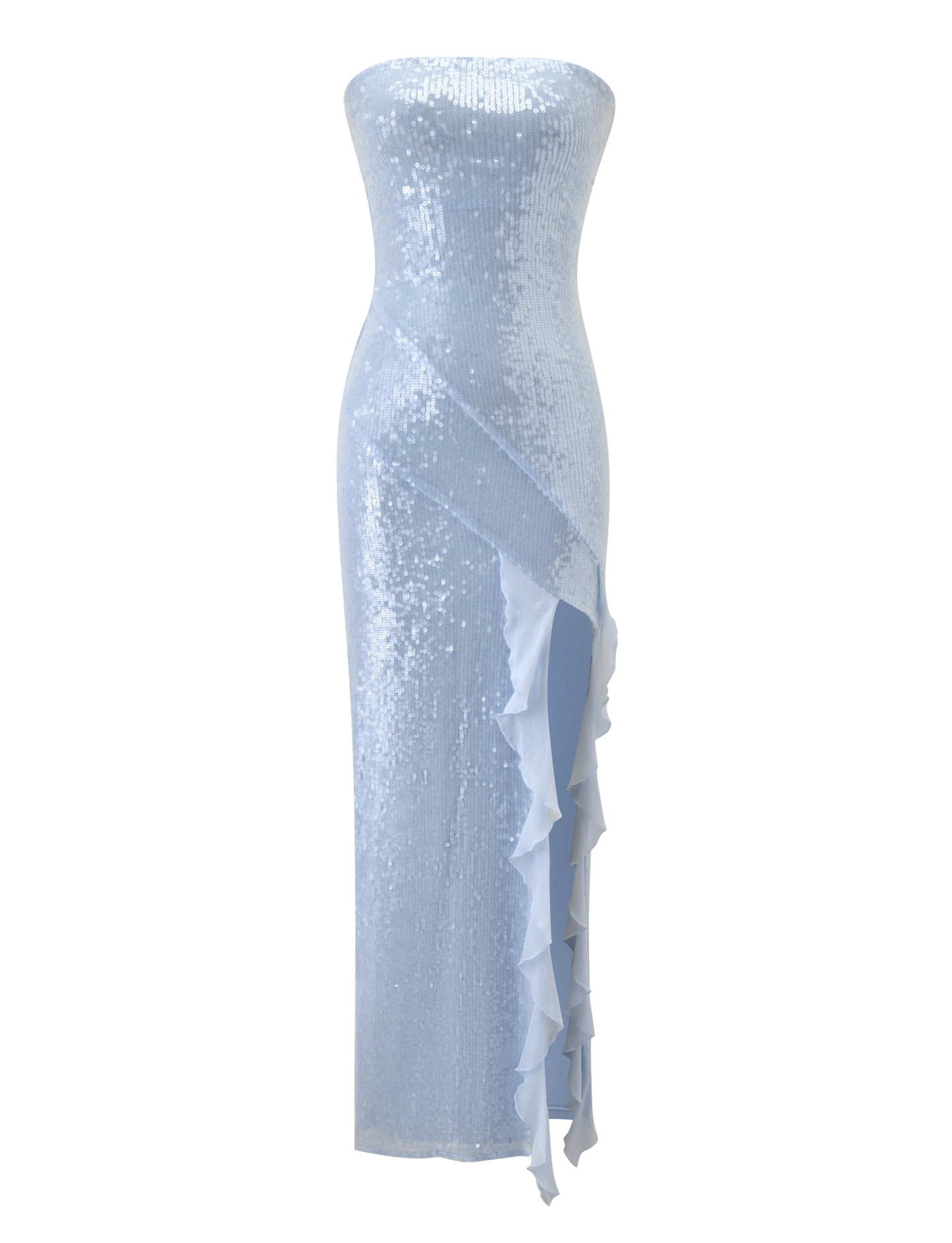 THEO SEQUIN MAXI DRESS - SOFT BLUE
