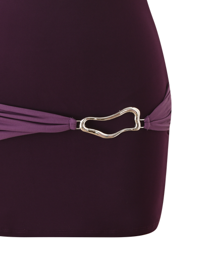 EOS MINI DRESS - AUBERGINE AND IRIS
