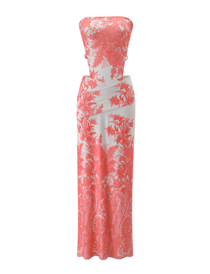POPPI MAXI DRESS - CORAL TAPESTRY