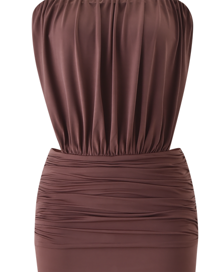 IOLLA STRAPLESS MAXI DRESS - MOCHA