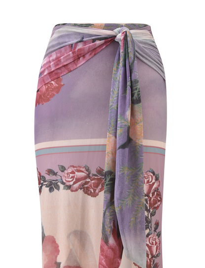 RAFFIE MAXI SKIRT - POSTCARD FLORAL