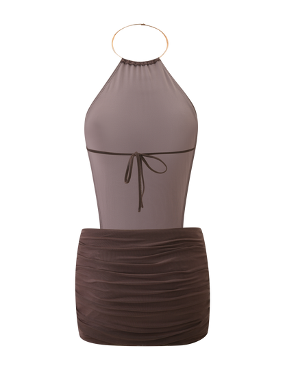 EVANNA MINI DRESS - MOCHA