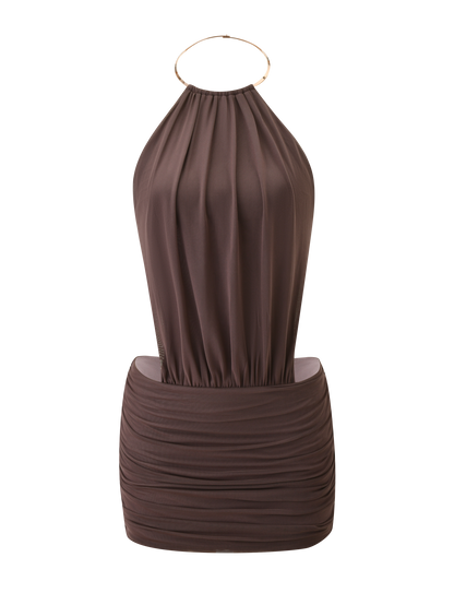 EVANNA MINI DRESS - MOCHA