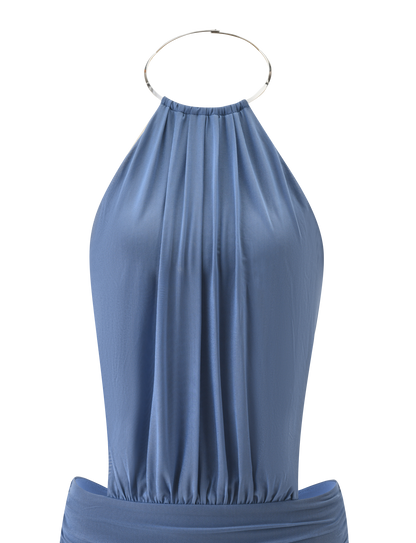 EVANNA MINI DRESS - SLATE BLUE