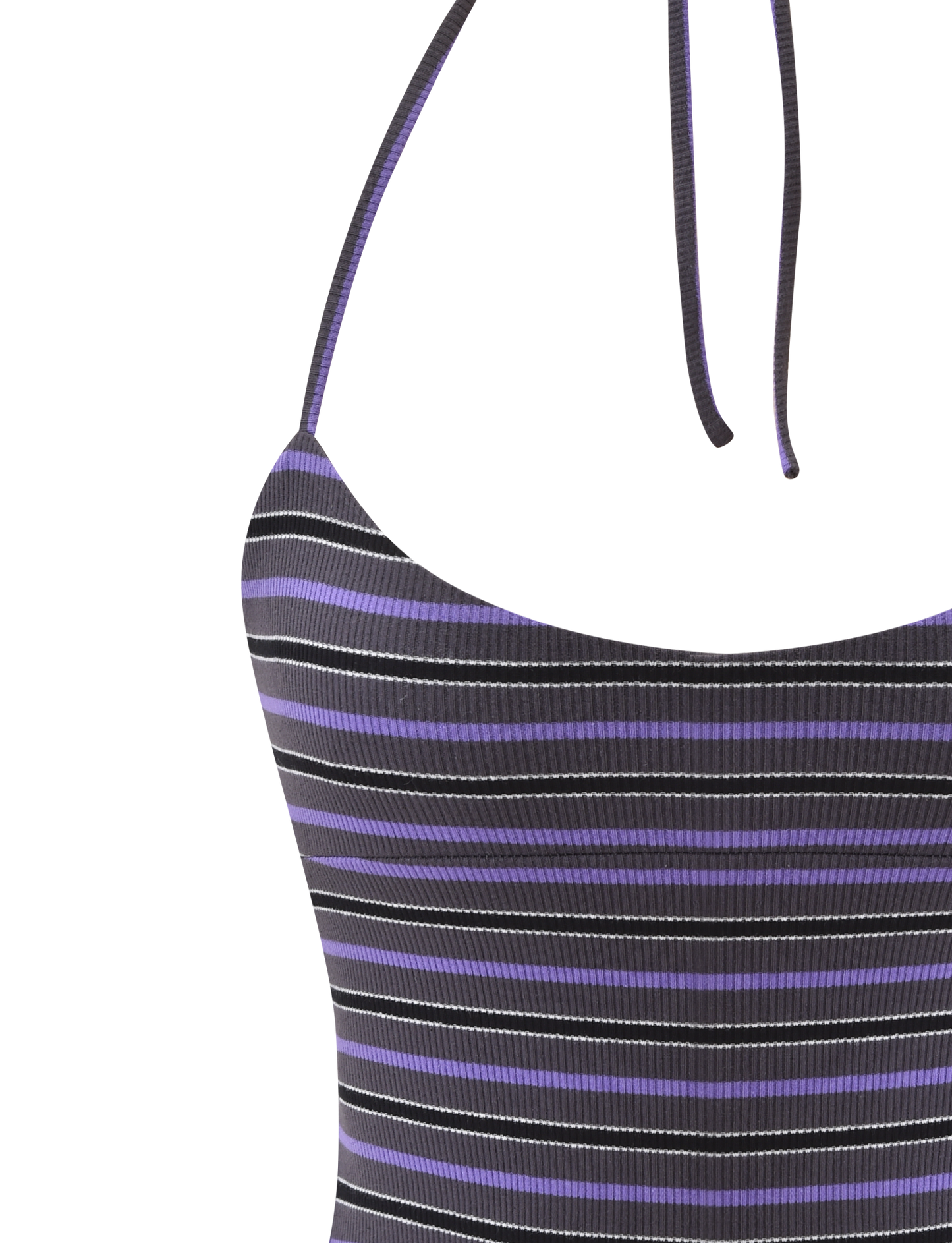 CERYS RIB TOP - GREY STRIPE