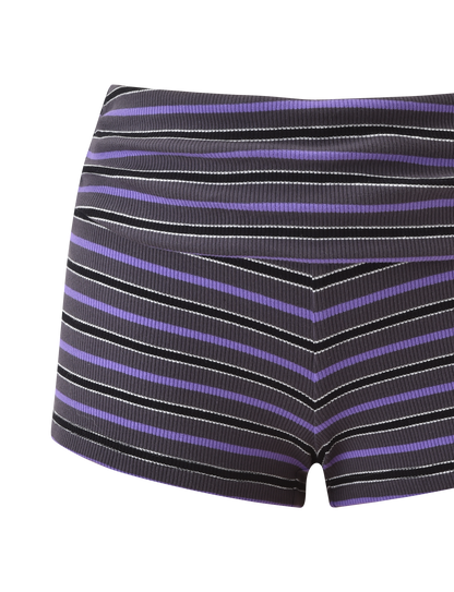 CERYS RIB SHORT - GREY STRIPE