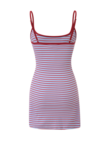CELESTE MINI DRESS - RED STRIPE