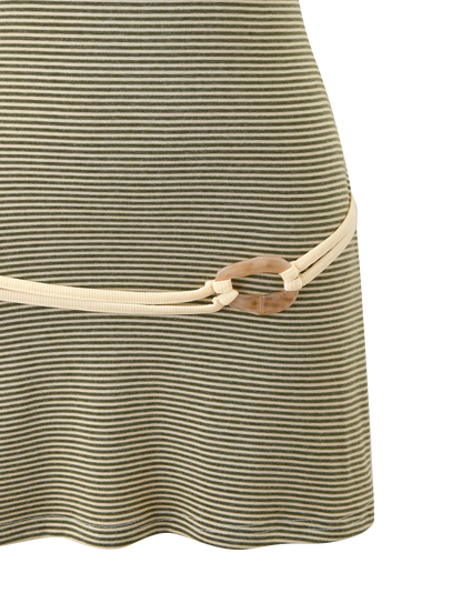 CELESTE MINI DRESS - OLIVE STRIPE
