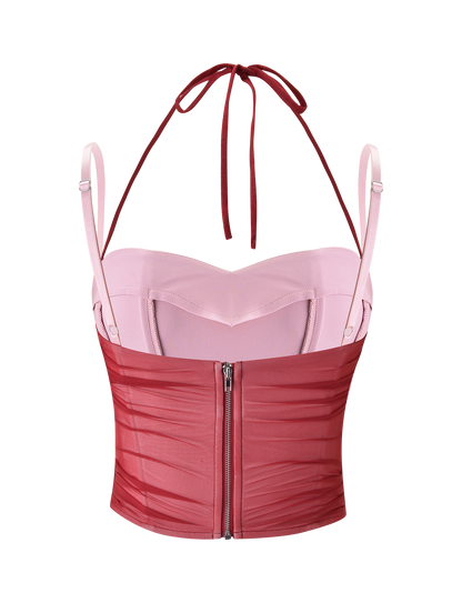 CALINE RUCHED CORSET - RED