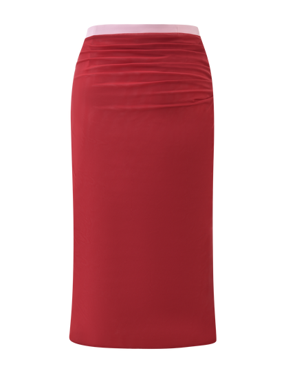 CALINE MIDI SKIRT - RED