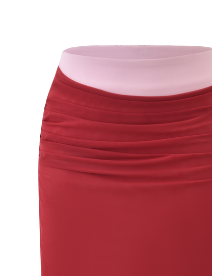 CALINE MIDI SKIRT - RED