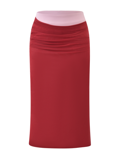 CALINE MIDI SKIRT - RED