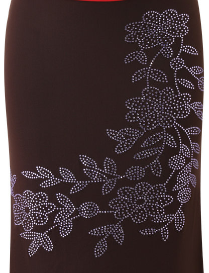 SERAH DIAMANTE MIDI SKIRT - CHOCOLATE
