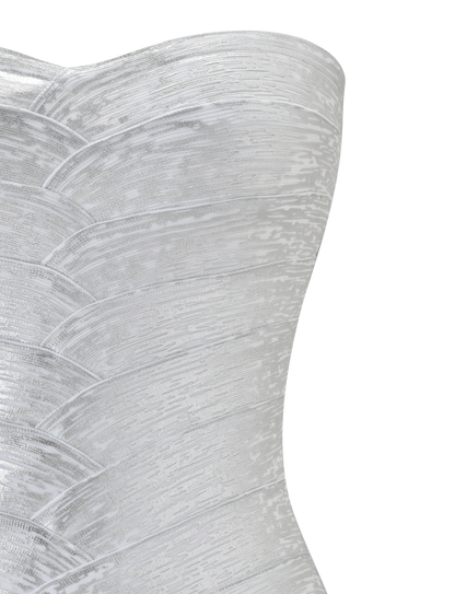 NIYA METALLIC BANDAGE DRESS - LIQUID SILVER