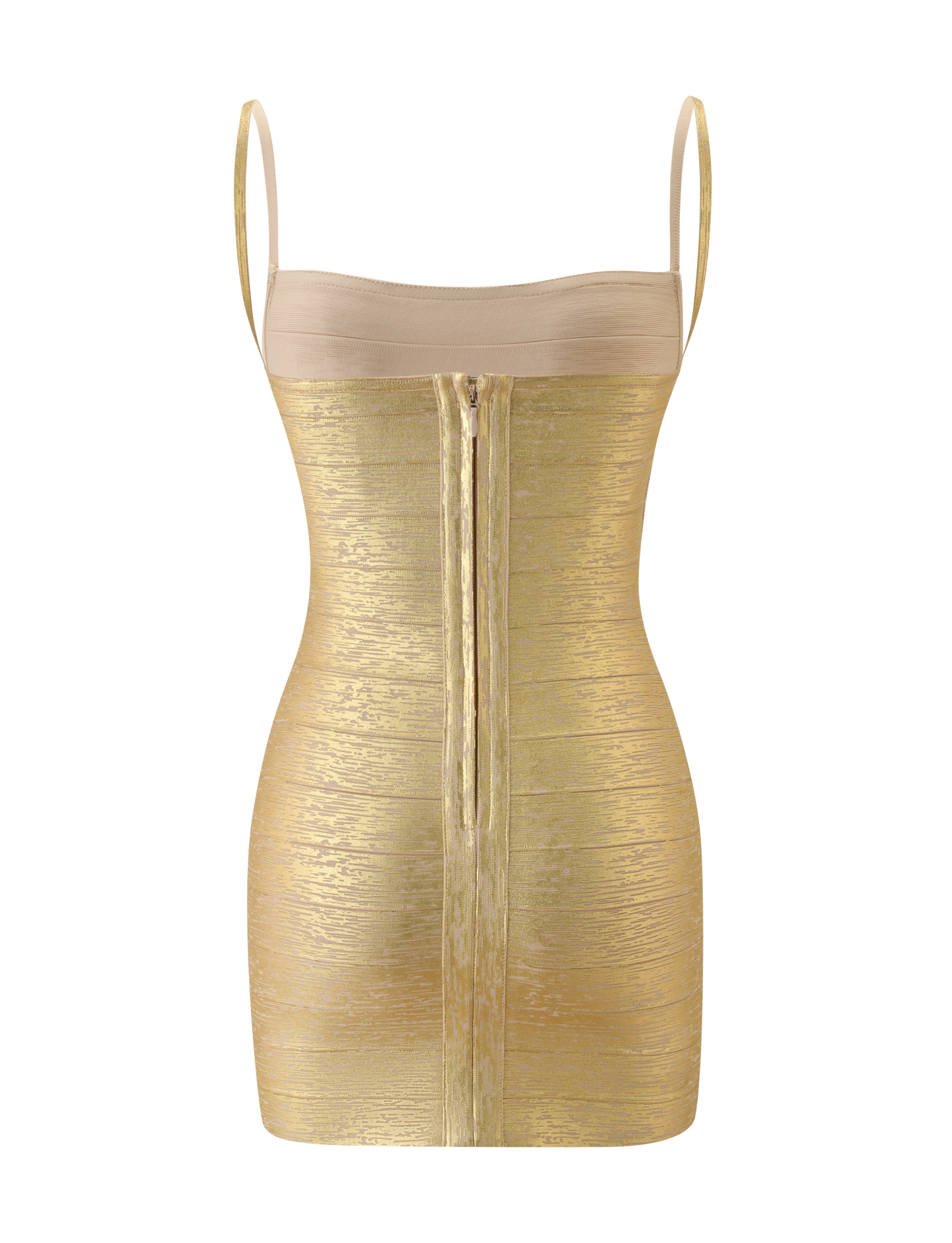 MIDORI METALLIC MINI BANDAGE DRESS - GOLD