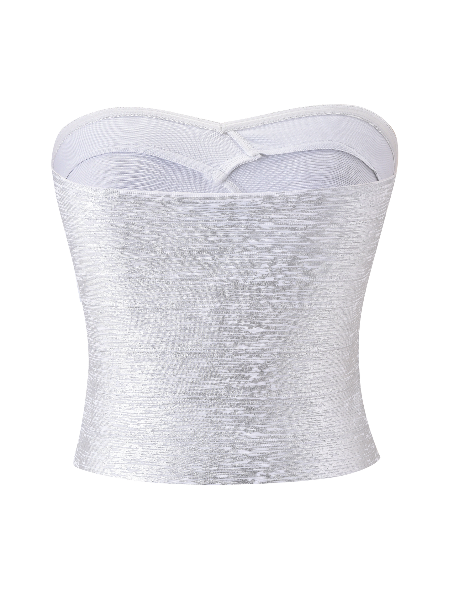 NIYA METALLIC BANDAGE TOP - LIQUID SILVER